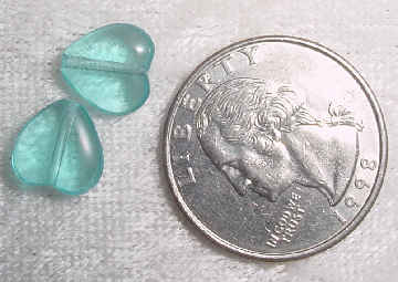 #91c - 8mm Vintage Czech Glass Heart Beads, 2 Pieces