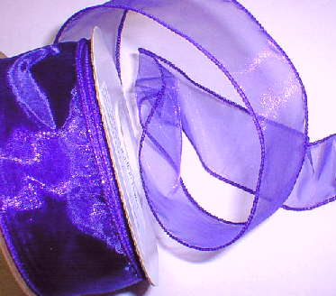 Purple Organza Wired Ribbon 1-3/8" - 25 yds