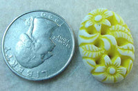 #193 - 25x18mm Molded Pierced Flower Stone