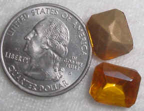#232 - 12x10mm Glass Foil Back Octagon Stone, 2 Pieces