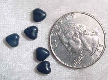 #247 - 5mm Vintage Czech Glass Heart Bead, 6 Pieces