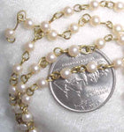 #259 - Faux Pearl Brass Chain, Per Inch