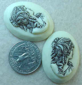 #265 - 40x30mm Rare Vintage Molded Cameo