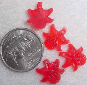 #269 - 14mm Molded Flower Flat Back Bead, 6 Pieces