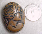 #319b - 40x30mm Molded Cameo, Brown