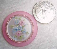 #148p - 35mm German Floral Cabochon Pink