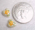 #225 - 8mm Vintage Glass Heart Stone, Made in Japan, 2 Pieces