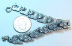 Marcasite Link Bracelet - Silver tone