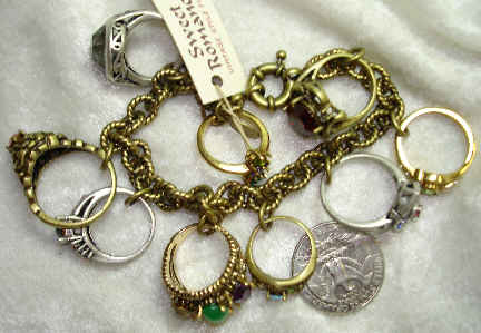 Antique Rings Charm Bracelet
