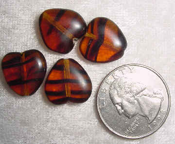 #88 - 14mm Vintage Czech Glass Heart Bead