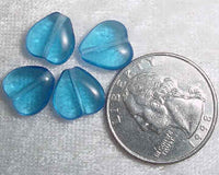 #91b - 10mm Vintage Czech Glass Heart Bead