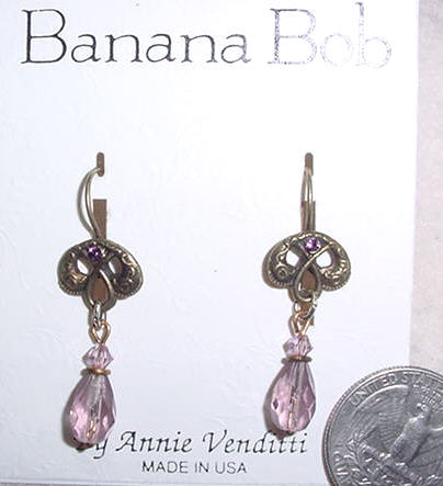 Rosary Earrings - Amethyst
