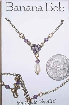 Fresh Water Pearl Necklace  - Amethyst