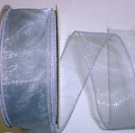 Silver Gray Organza Wired Ribbon 1-3/8" -25yds