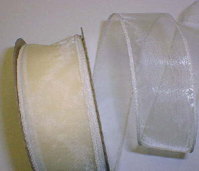 Ivory Organza Wired Ribbon 1-3/8" - 25 yds
