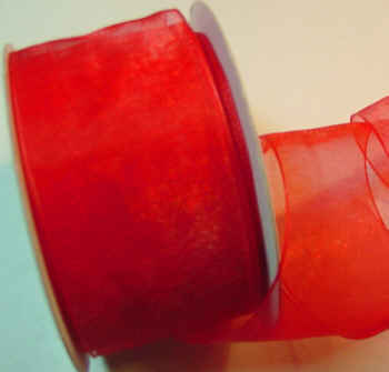 Red Organza 1-1/2" Ribbon 25 yds