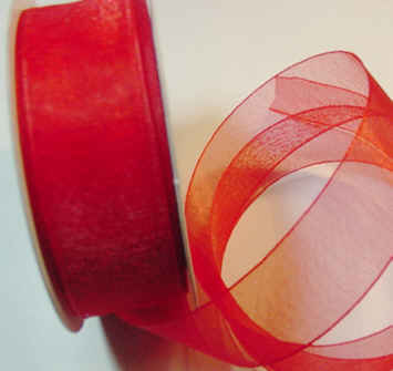 Red Organza 7/8" Ribbon 25 yds