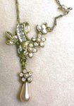 Pearl Dahlia/Forget-Me-Not Lavaliere - Pearl