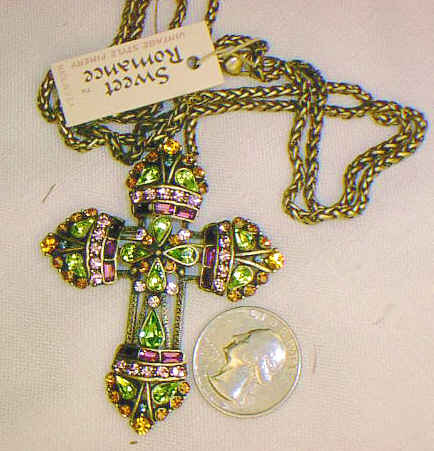 Neo-Renaissance Cross Necklace - Peridot