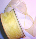 Yellow Organza Wired Ribbon 1-3/8" - 25 yds
